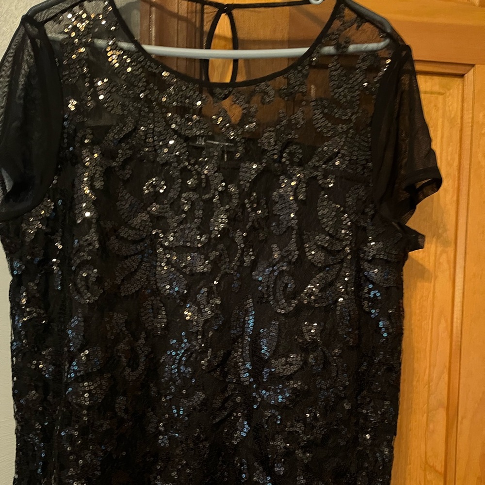 Inc. Black dressy short sleeve blouse